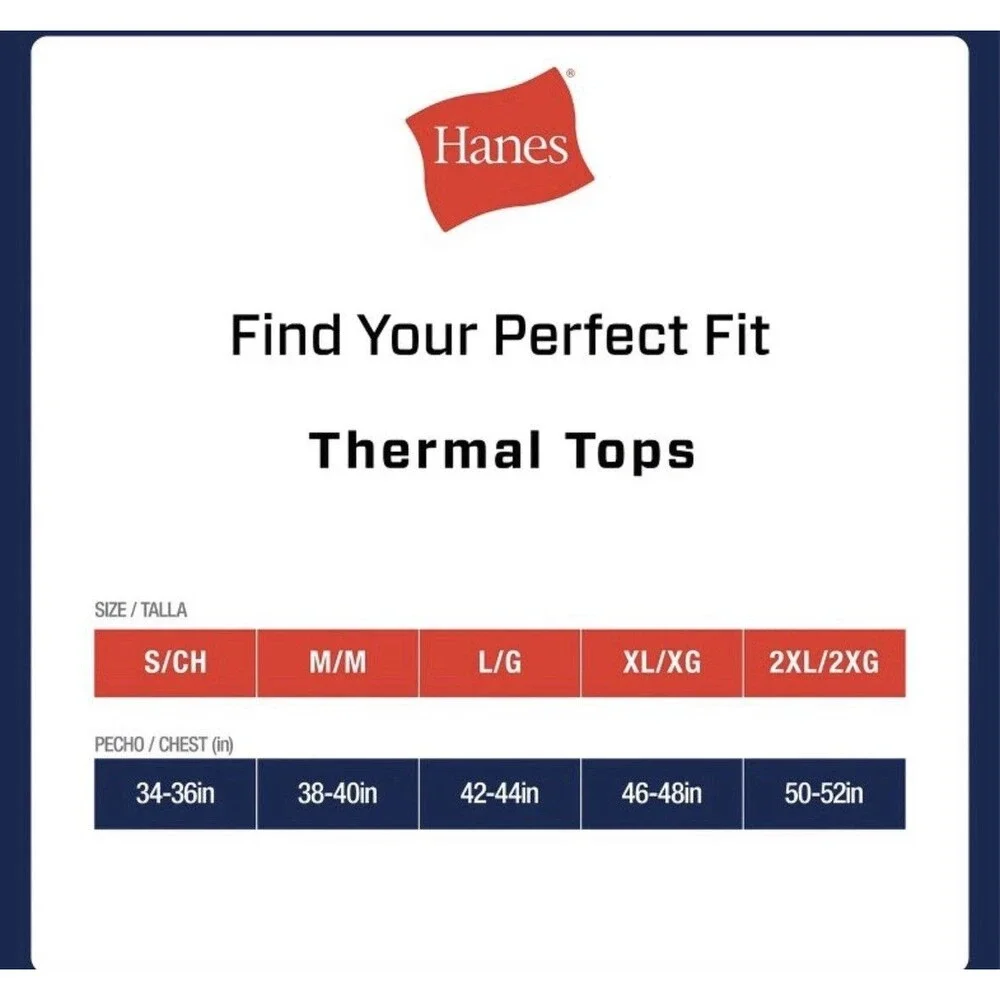 NWT Lot Of 2 Hanes Men's Thermal Long Sleeve Performance Top Black Med Baselayer - Picture 7 of 7